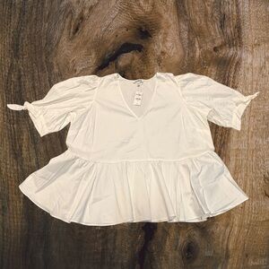 Express White Peplum Blouse